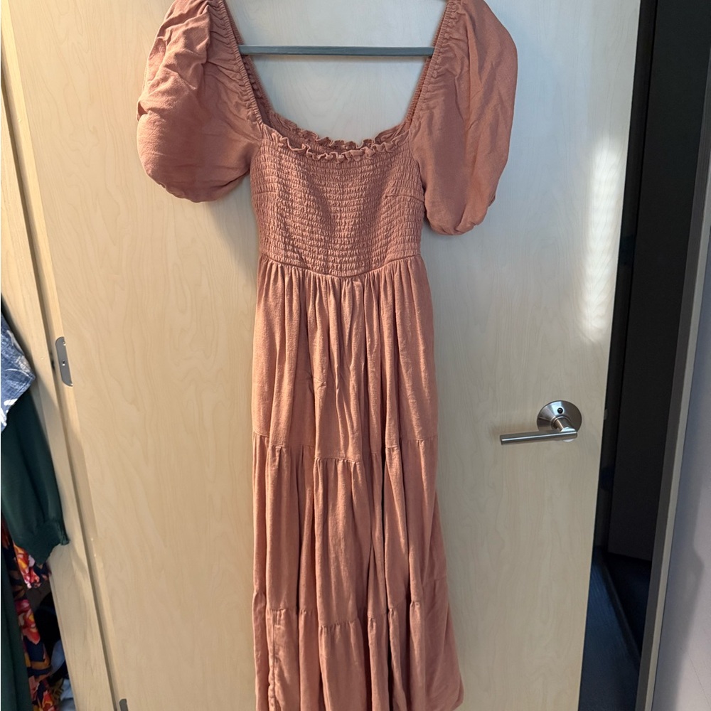 Abercrombie Women's Puff Sleeve Dress in Rust